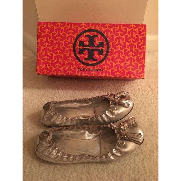 Tory Burch Shoes - Tory Burch Metallic Flats. 6.5. Silver.